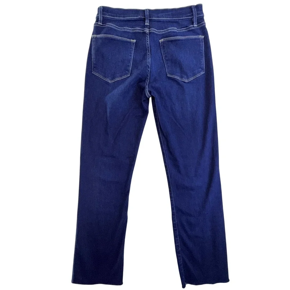FRAME Le High Straight Jeans Dark Wash Raw Hem Denim Size 30 High Rise Womens‎